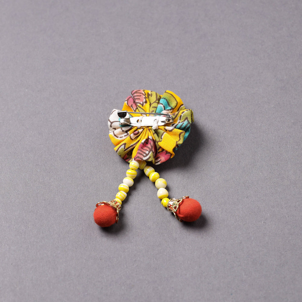 Handmade Beadwork Flower Brooch/Saree Pin