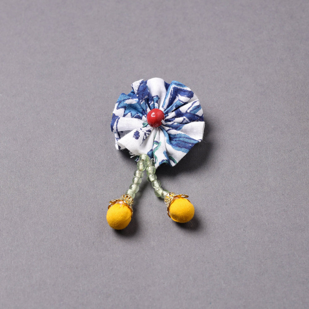 Handmade Beadwork Flower Brooch/Saree Pin