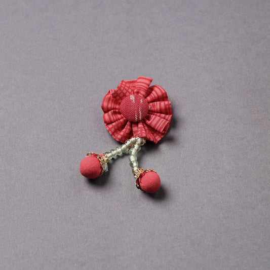 Handmade Beadwork Flower Brooch/Saree Pin