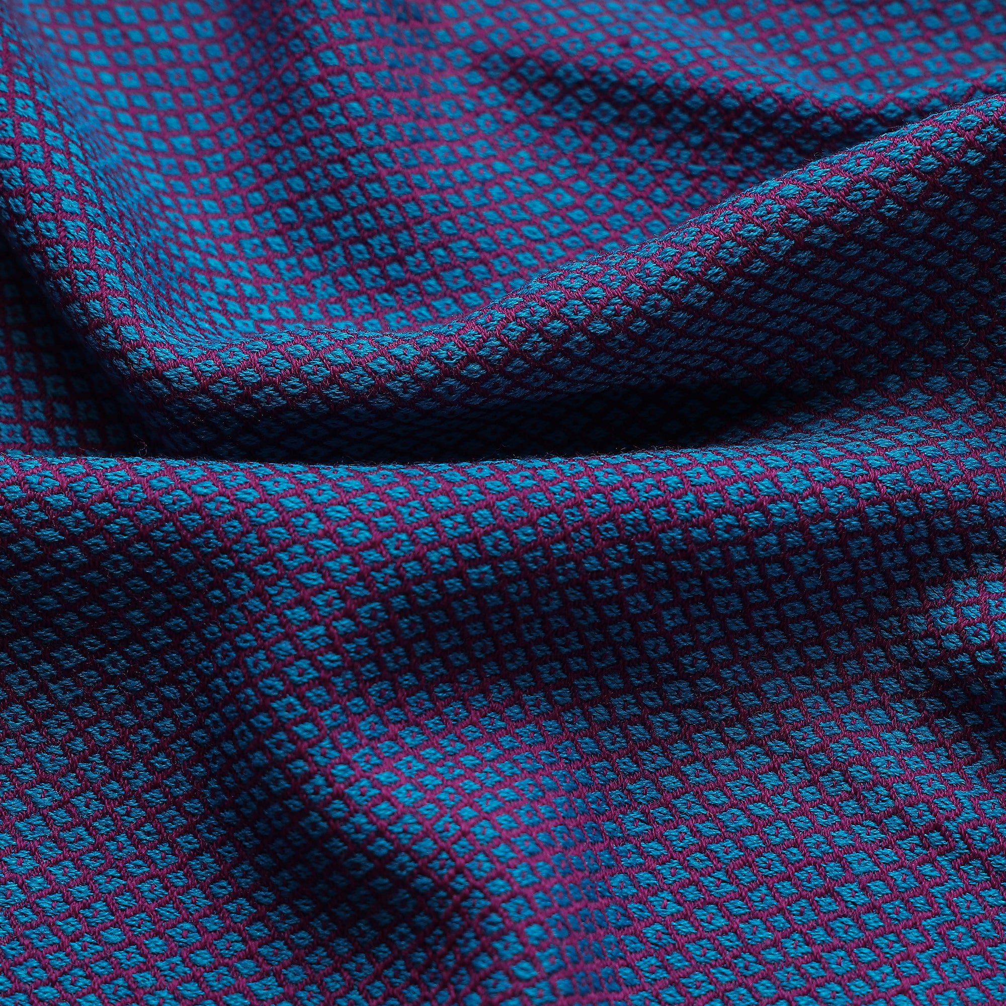 Blue - Kumaun Handwoven Pure Merino Woolen Fabric