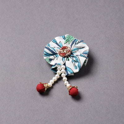 Handmade Beadwork Flower Brooch/Saree Pin