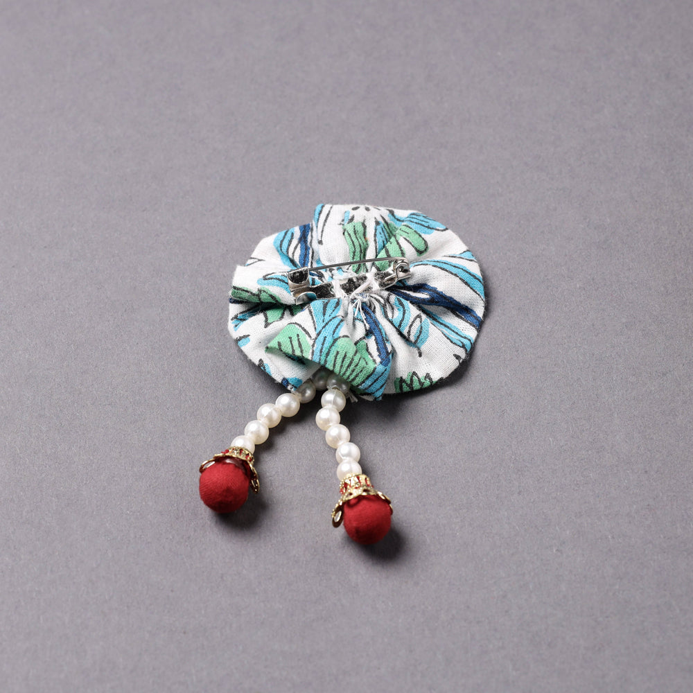 Handmade Beadwork Flower Brooch/Saree Pin