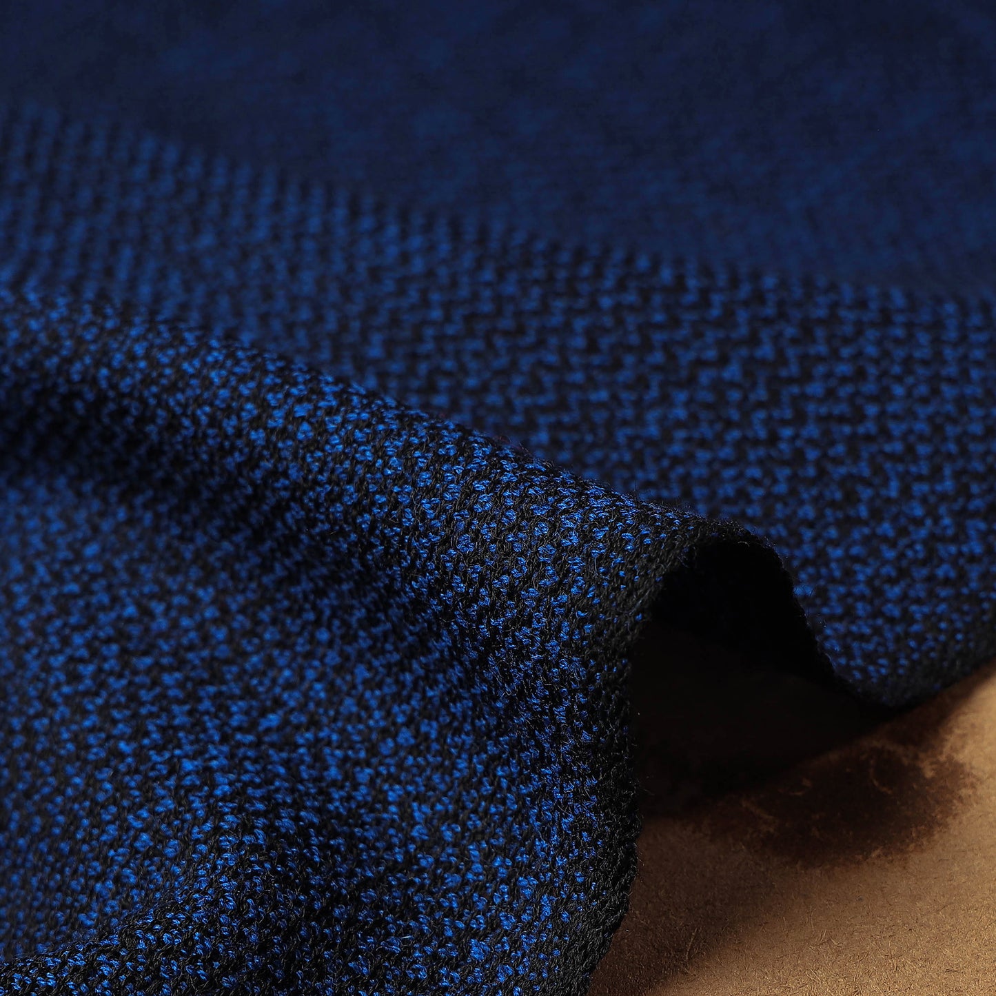 Blue - Kumaun Handwoven Pure Merino Woolen Fabric