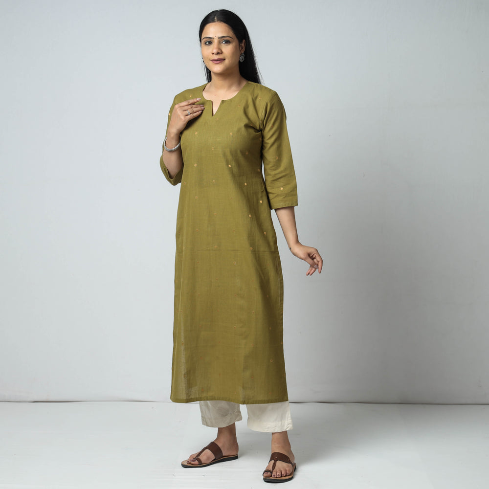 Jacquard Cotton Long Kurta