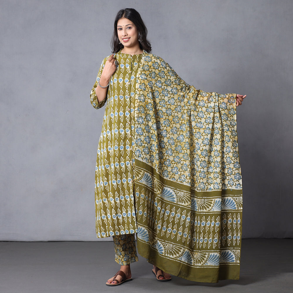 Batik Kurta with Palazzo & Dupatta Set