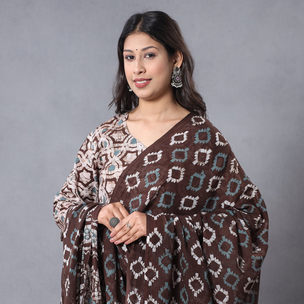 Batik Kurta with Palazzo & Dupatta Set
