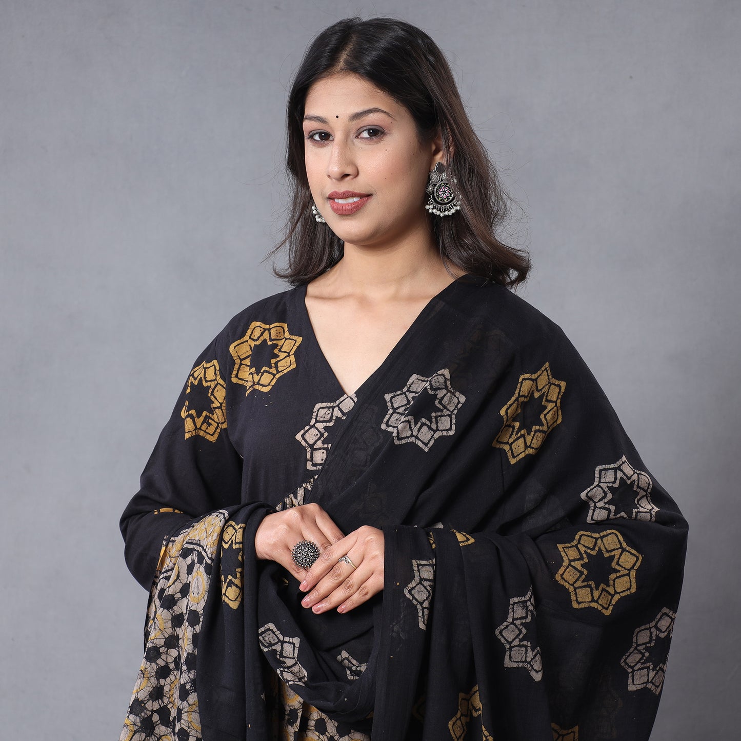 Batik Kurta with Palazzo & Dupatta Set