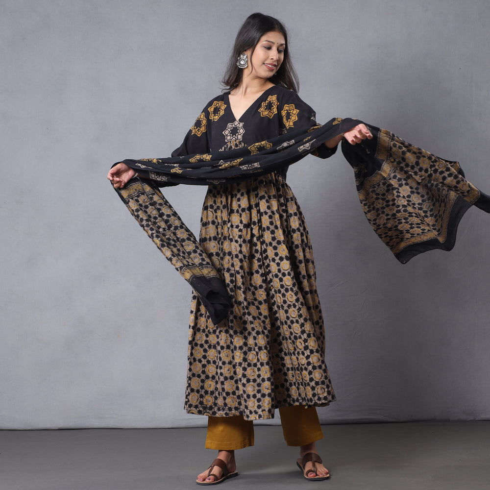 Batik Kurta with Palazzo & Dupatta Set