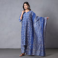 Blue - Batik Printing Chanderi Silk Kurta Suit Sets