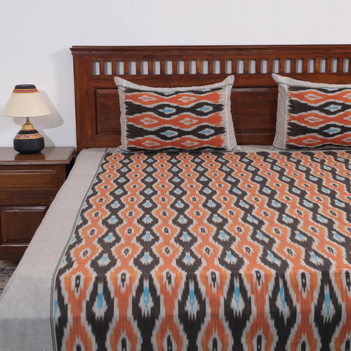 pochampally ikat  double bed cover set