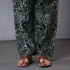 Green - Batik Printing Chanderi Silk Kurta with Palazzo & Dupatta Set