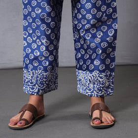 Blue - Hand Batik Printing Chanderi Silk Kurta Suit Sets