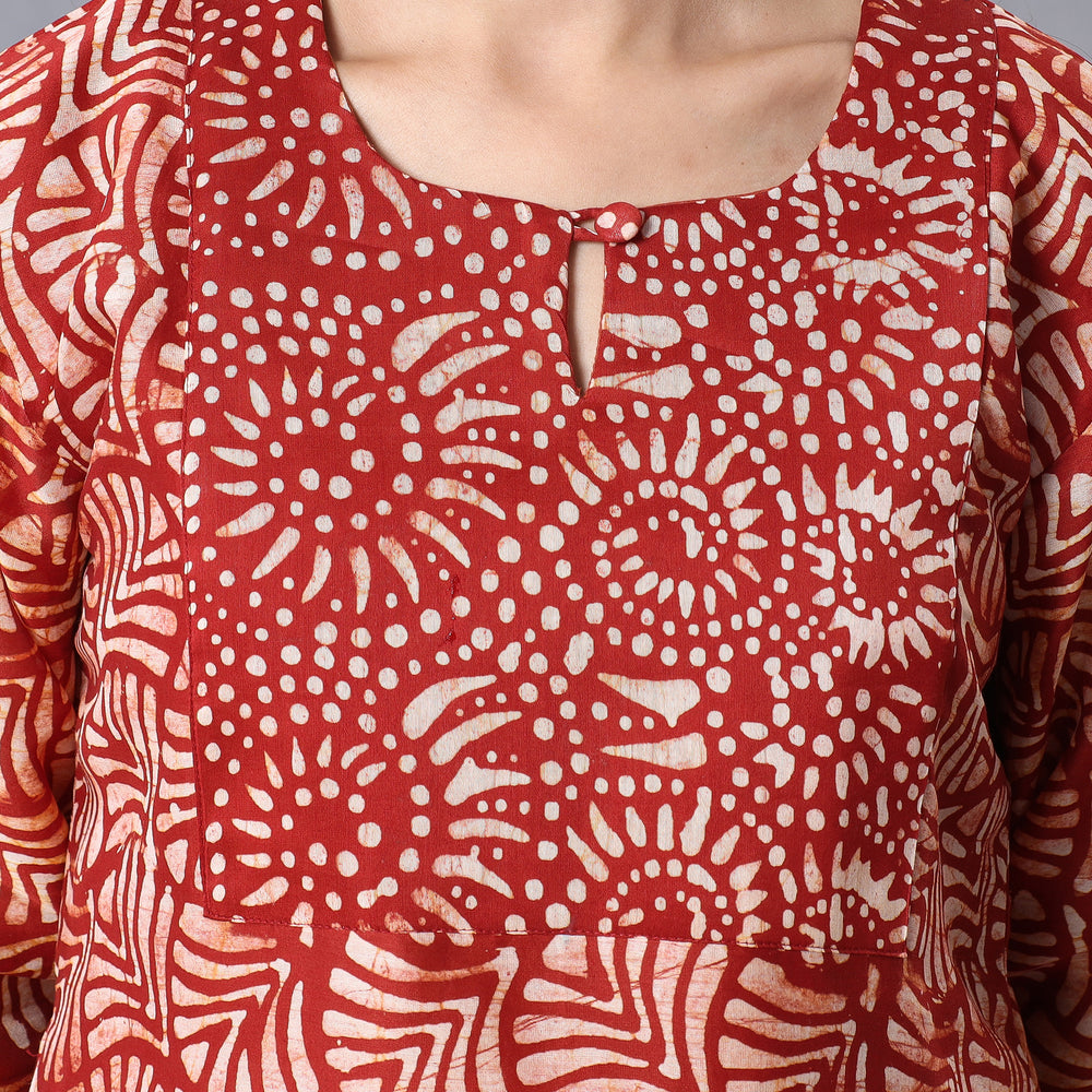 Batik Kurta with Palazzo & Dupatta Set