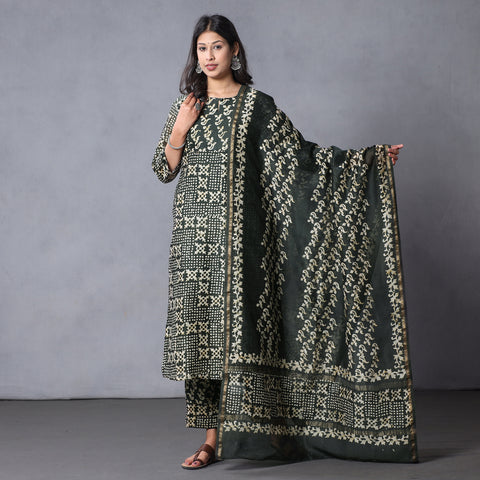 Batik Kurta with Palazzo & Dupatta Set