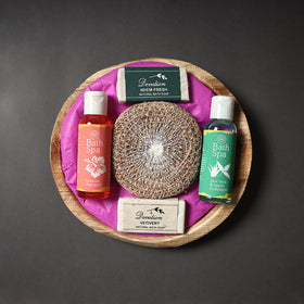 Sri aurobindo ashram - areca leaf basket gift set