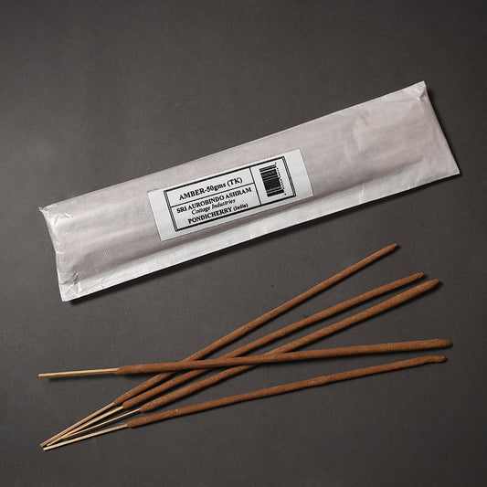 Amber - Sri Aurobindo Ashram Natural Incense Sticks (50 gm)