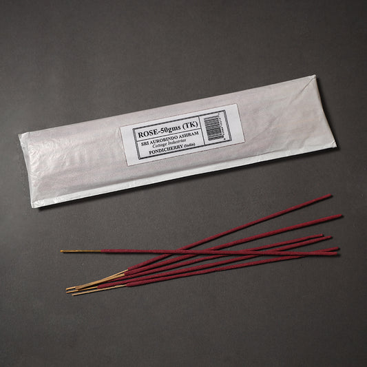 Rose - Sri Aurobindo Ashram Natural Incense Sticks (50 gm)