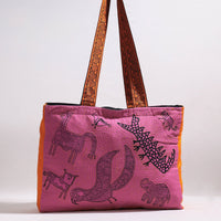 kanth block print shoulder bag