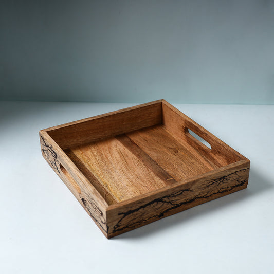 Handcrafted Mango Wooden Serving Tray (11 x 11 in)