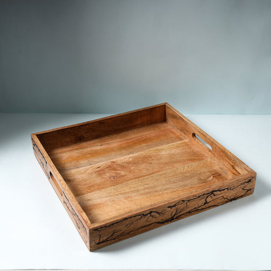 Handcrafted Mango Wooden Serving Tray (15 x 15 in)