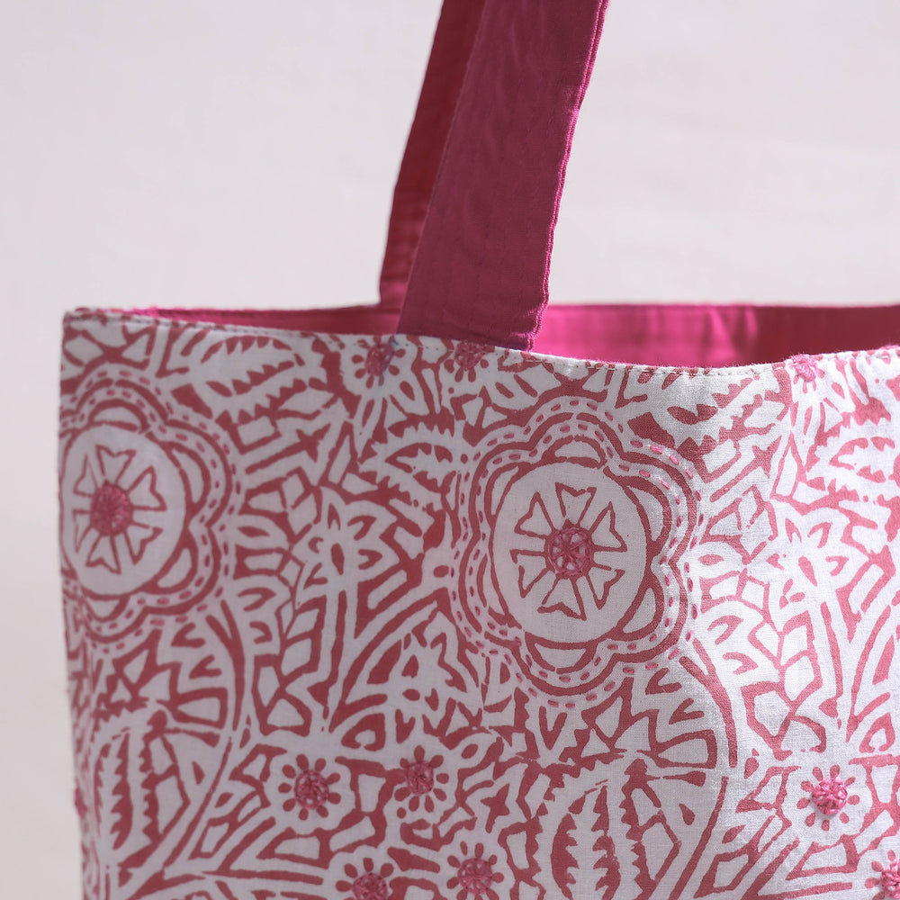 kanth block print shoulder bag