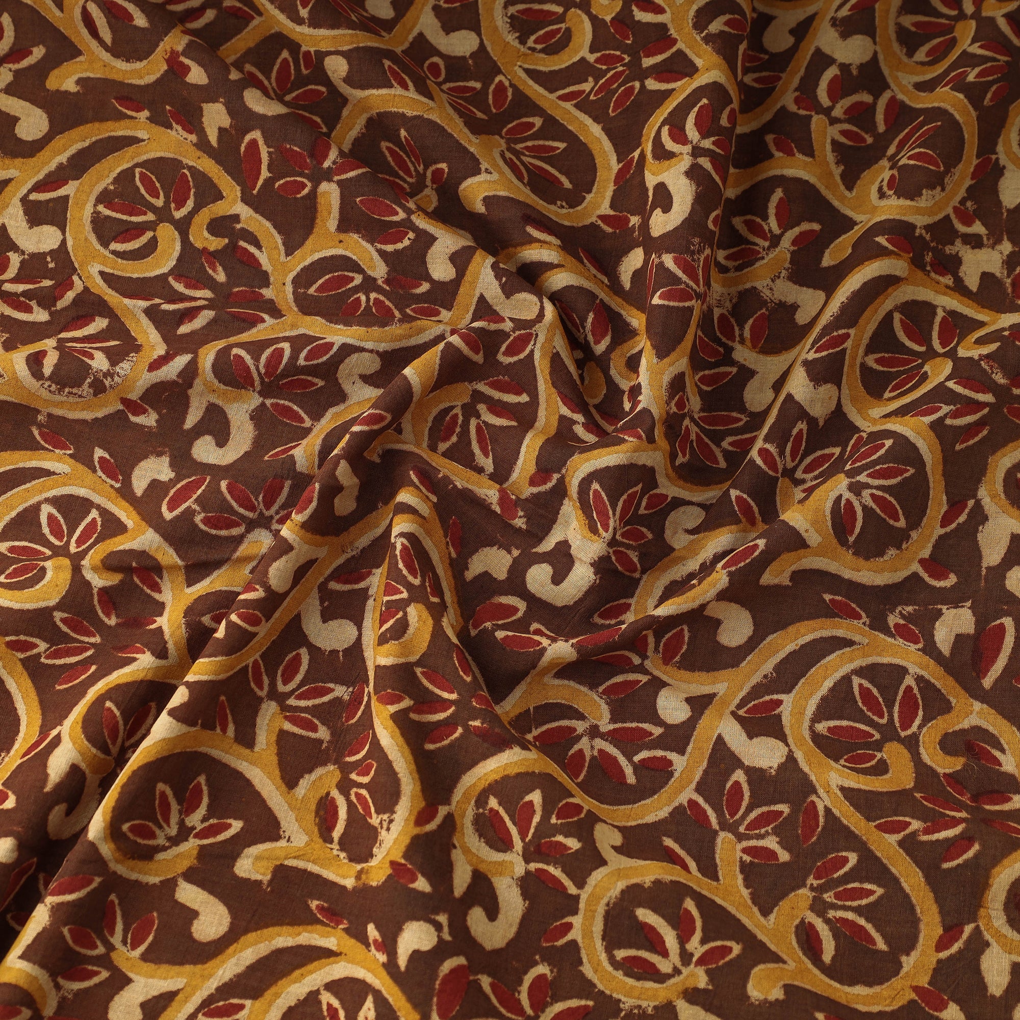 Buy Kalamkari Block Printed Cotton Fabric Online at iTokri.com