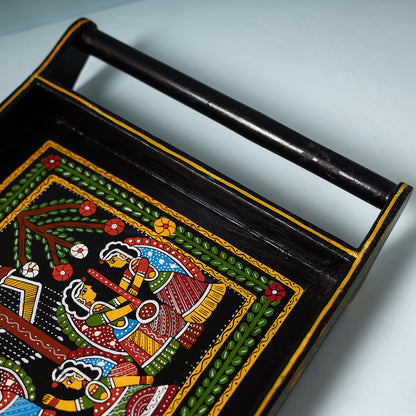 Tikuli Art Handpainted Wooden Tray (Large)
