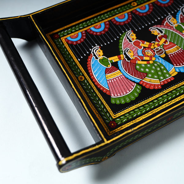 Tikuli Art Handpainted Wooden Tray (Large) | iTokri आई.टोकरी