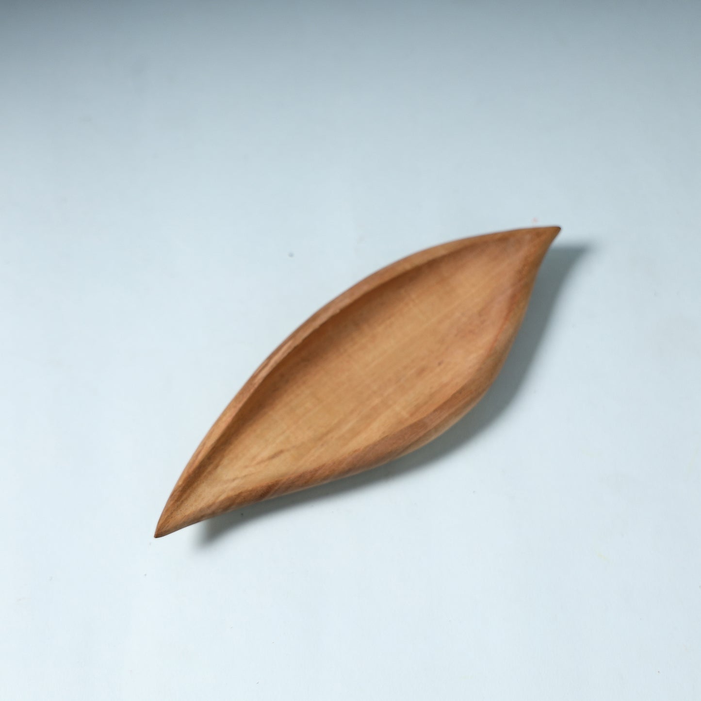 Leaf - Hand Carved Natural Neem Wooden Serving Tray (9 x 3 in)