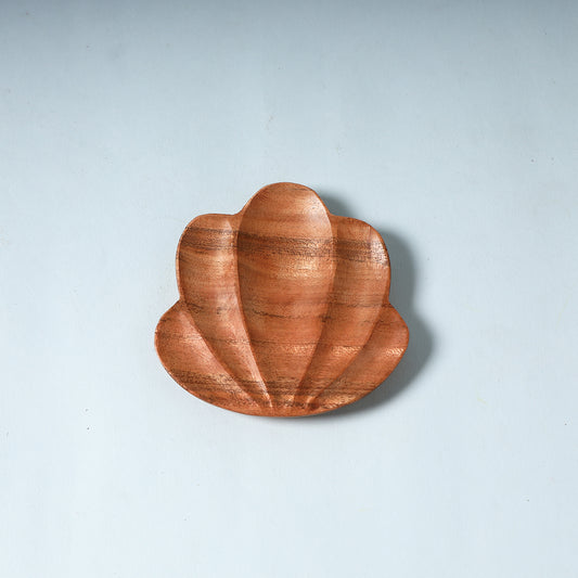 Flower - Hand Carved Natural Neem Wooden Tray (4 x 5 in)