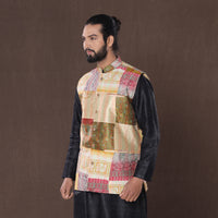 patchwork nehru jacket