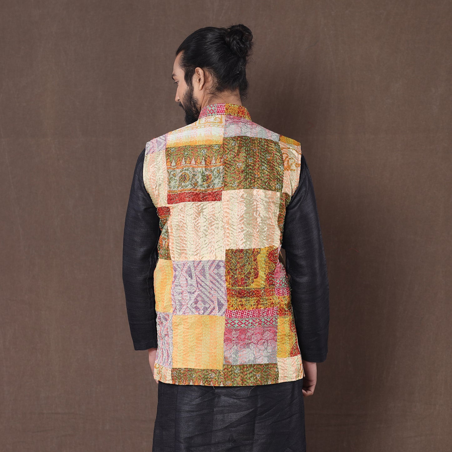 patchwork nehru jacket