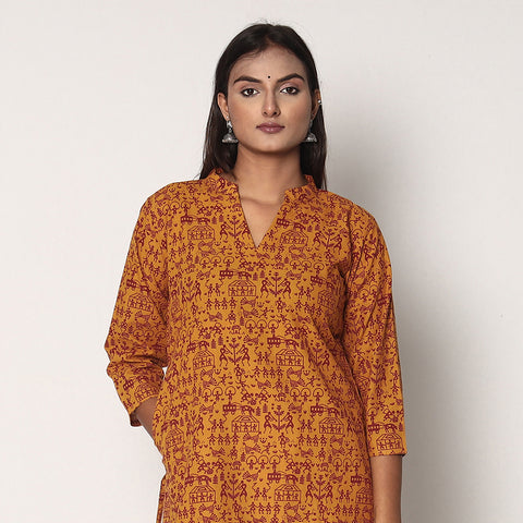 Buy Warli Printed Cotton Long Kurta Online l iTokri.com