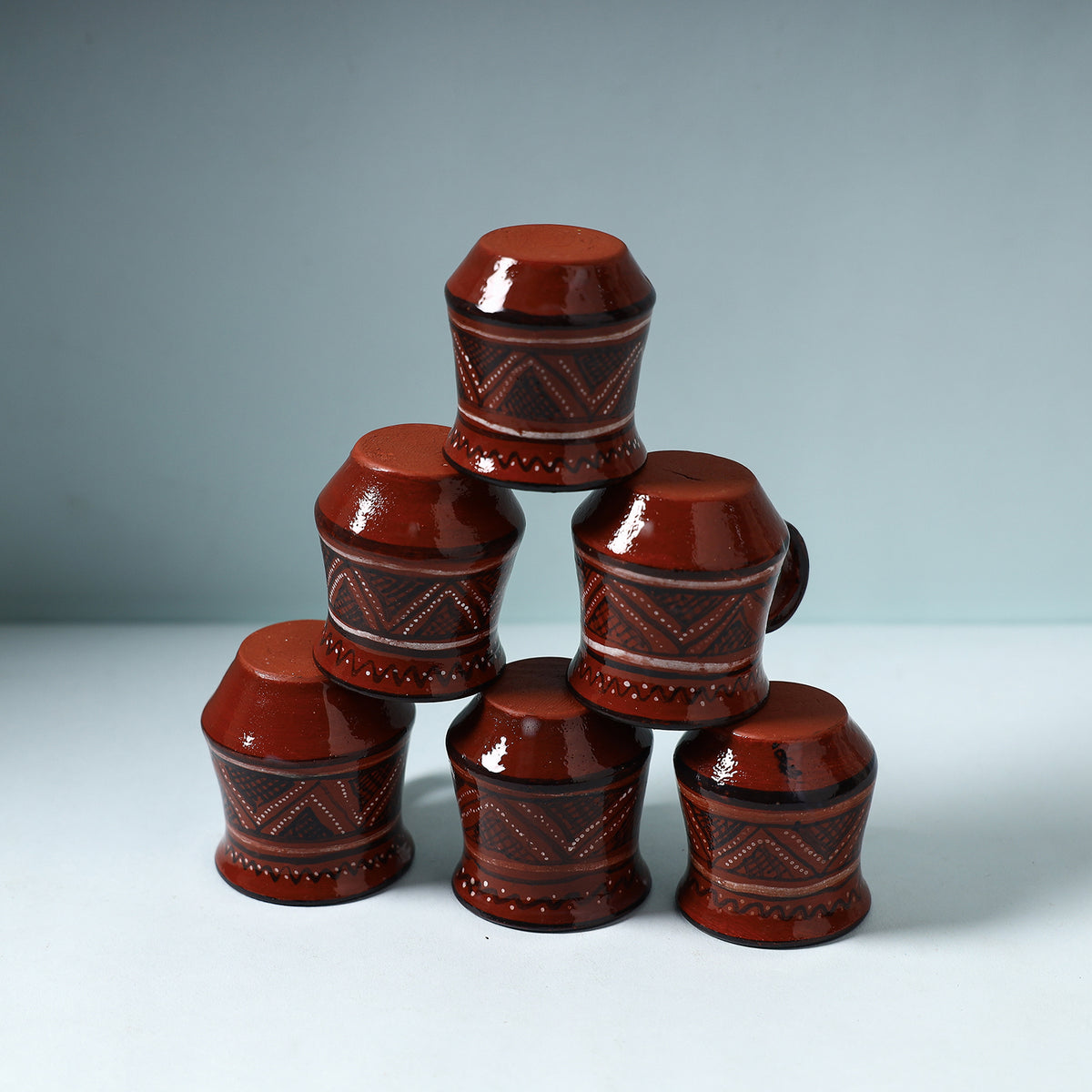 Terracotta Hand-painted Cups
