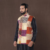 patchwork nehru jacket