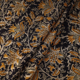 Black Pedana Block Print Cotton Kalamkari Fabric