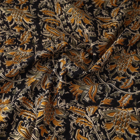  Black Pedana Block Print Cotton Kalamkari Fabric