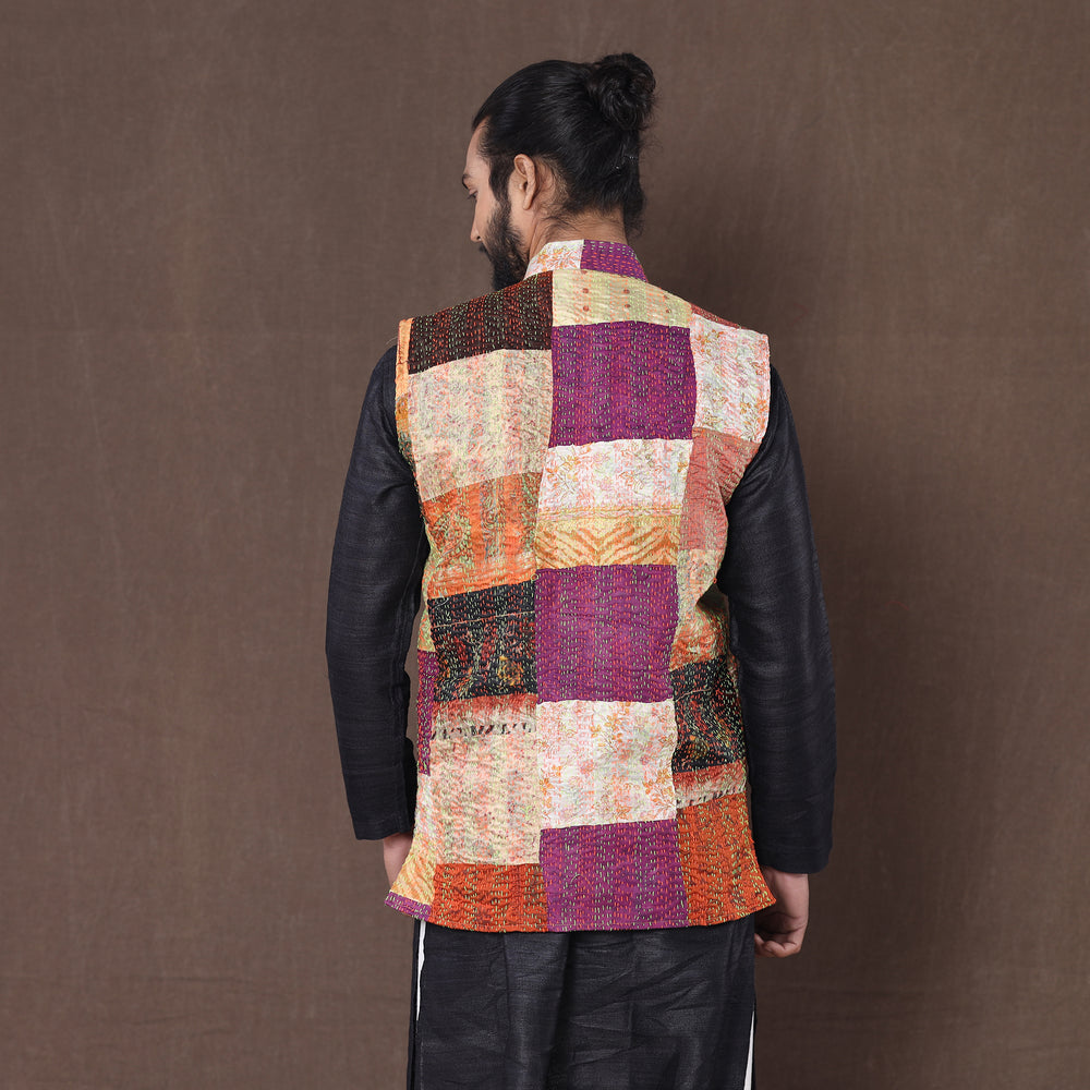 patchwork nehru jacket