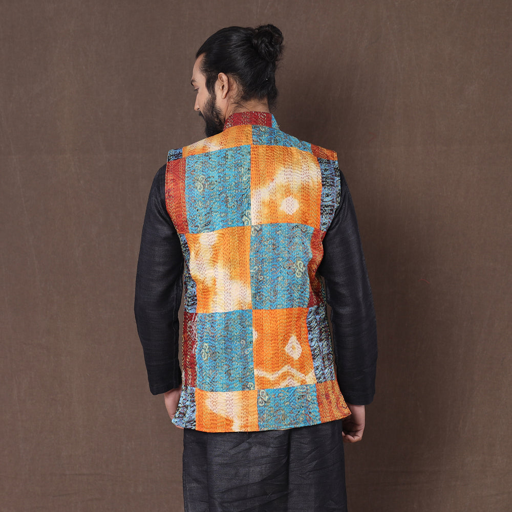 patchwork nehru jacket