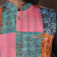 patchwork nehru jacket