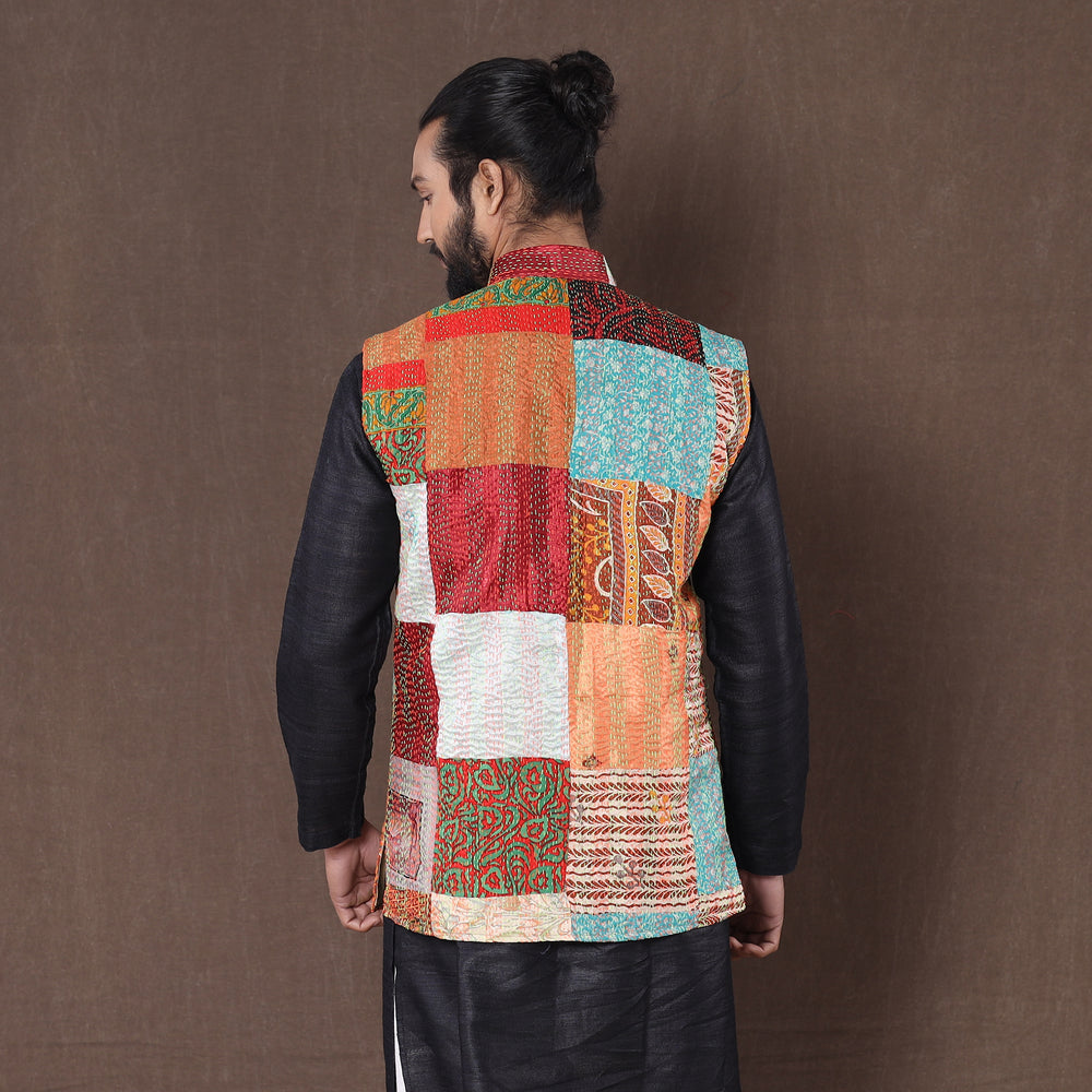 patchwork nehru jacket