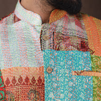 patchwork nehru jacket