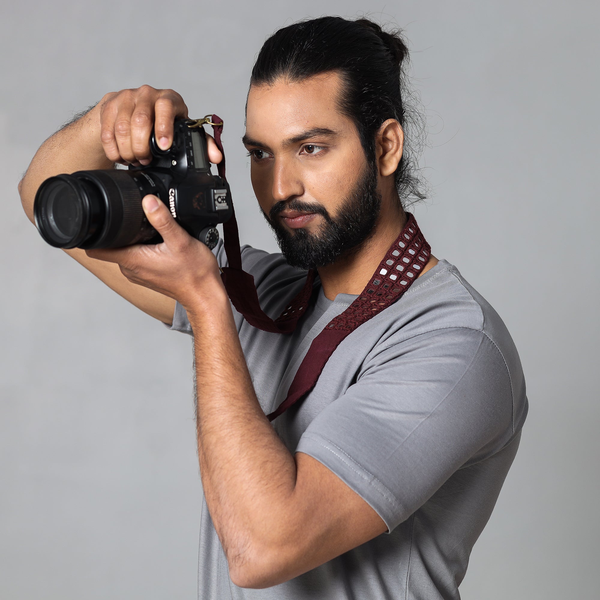  Mirror Work Kutchi Embroidery Fabric Camera Belt 