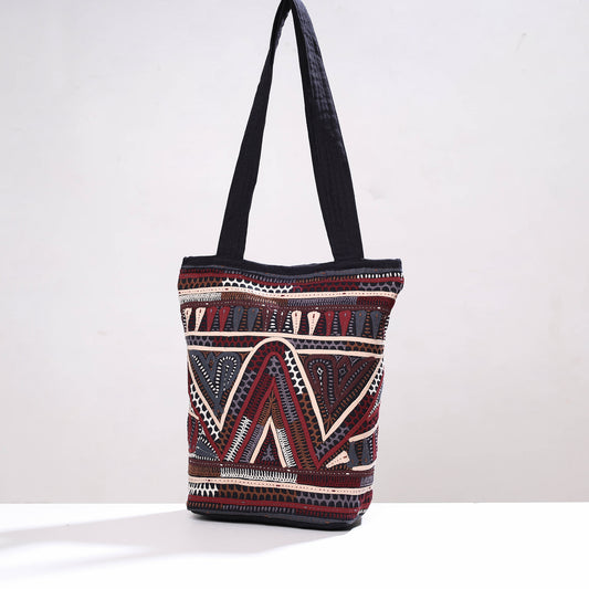 Black - Kutch Dhebariya Hand Embroidery Shoulder Bag