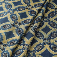 Intricate Blue Blocks Ajrakh Hand Block Printed Cotton Fabric