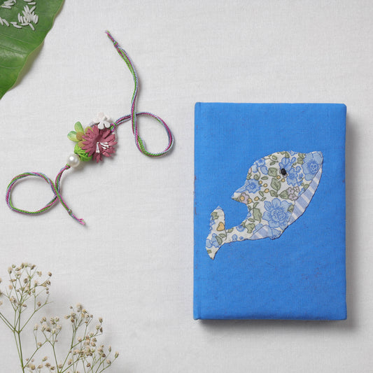 Handmade Paper Flower Rakhi with Applique Work Notebook