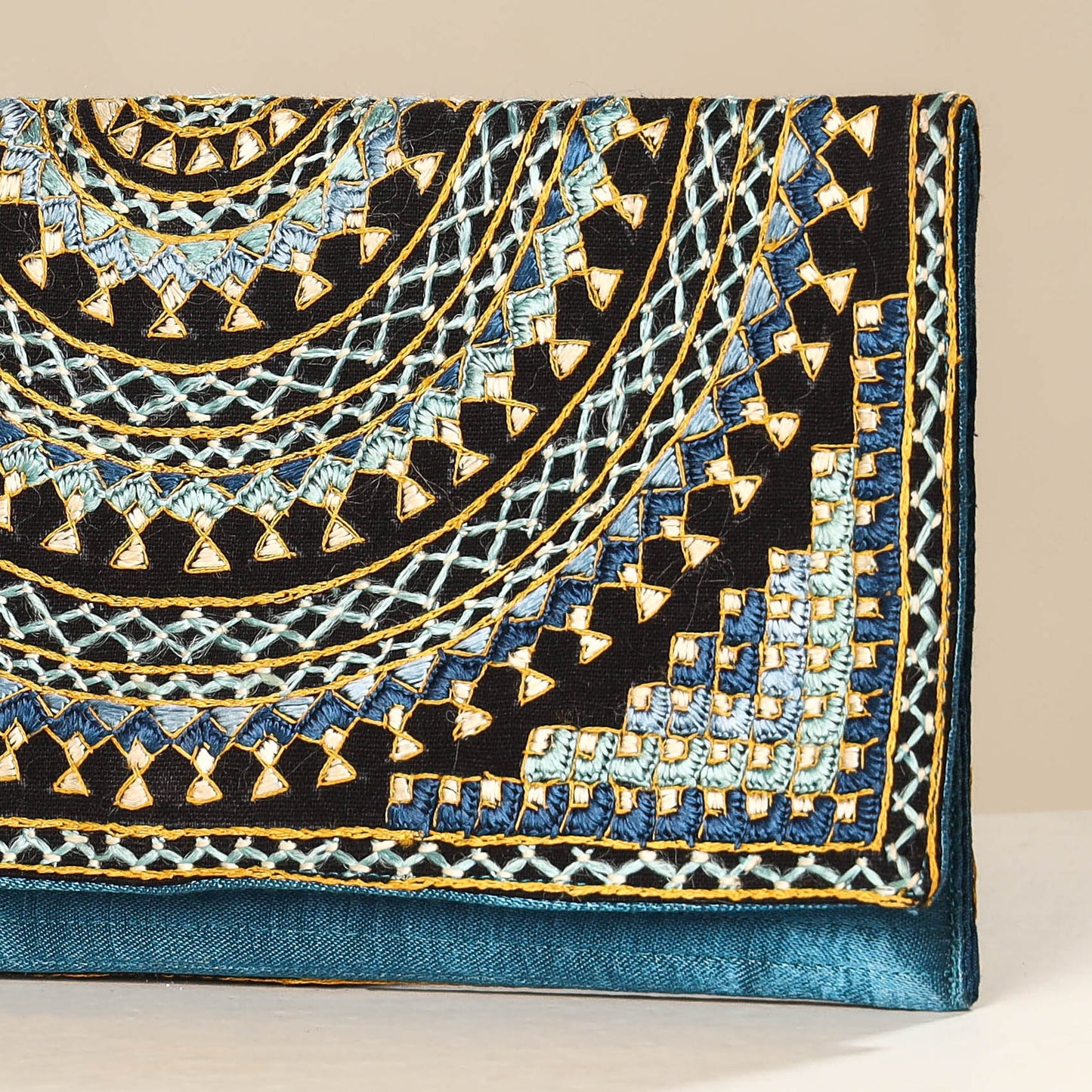 Kutch Neran Embroidery Mashru Silk Wallet