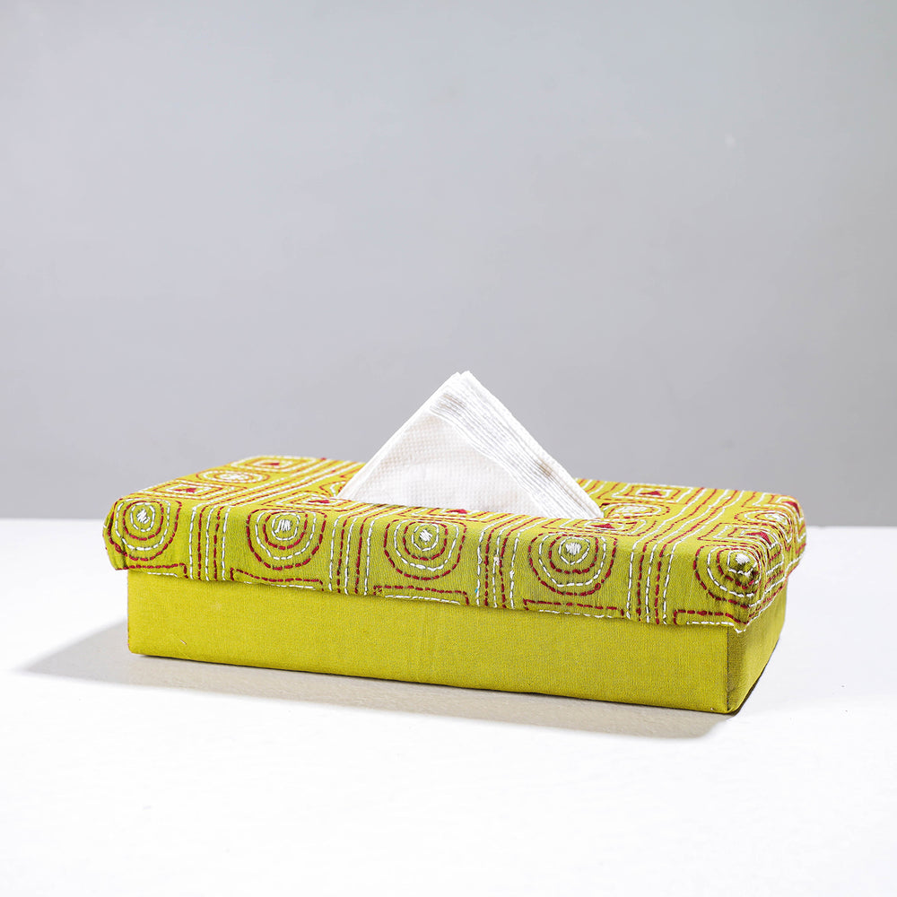 Handcrafted Bengal Kantha Work Tissue Box