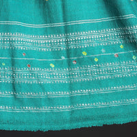 Green - Kutch Mirror Work Handwoven Bandhani Tie-Dye Woolen Shawl