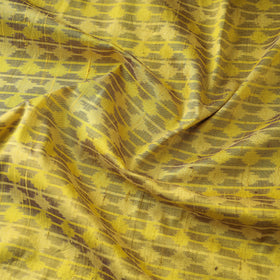 Yellow Raw Silk Handwoven Pochampally Double Ikat Fabric
